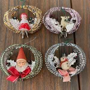 Vintage plastic ornaments